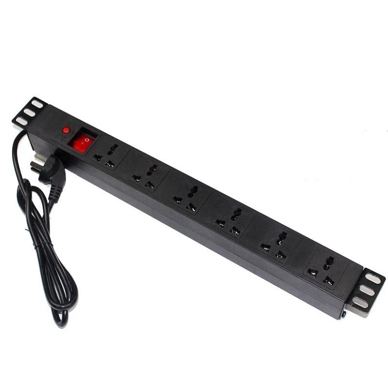 Ổ cắm nguồn PDU 6 chấu loại 3 chân cắm dùng cho tủ rack 19"