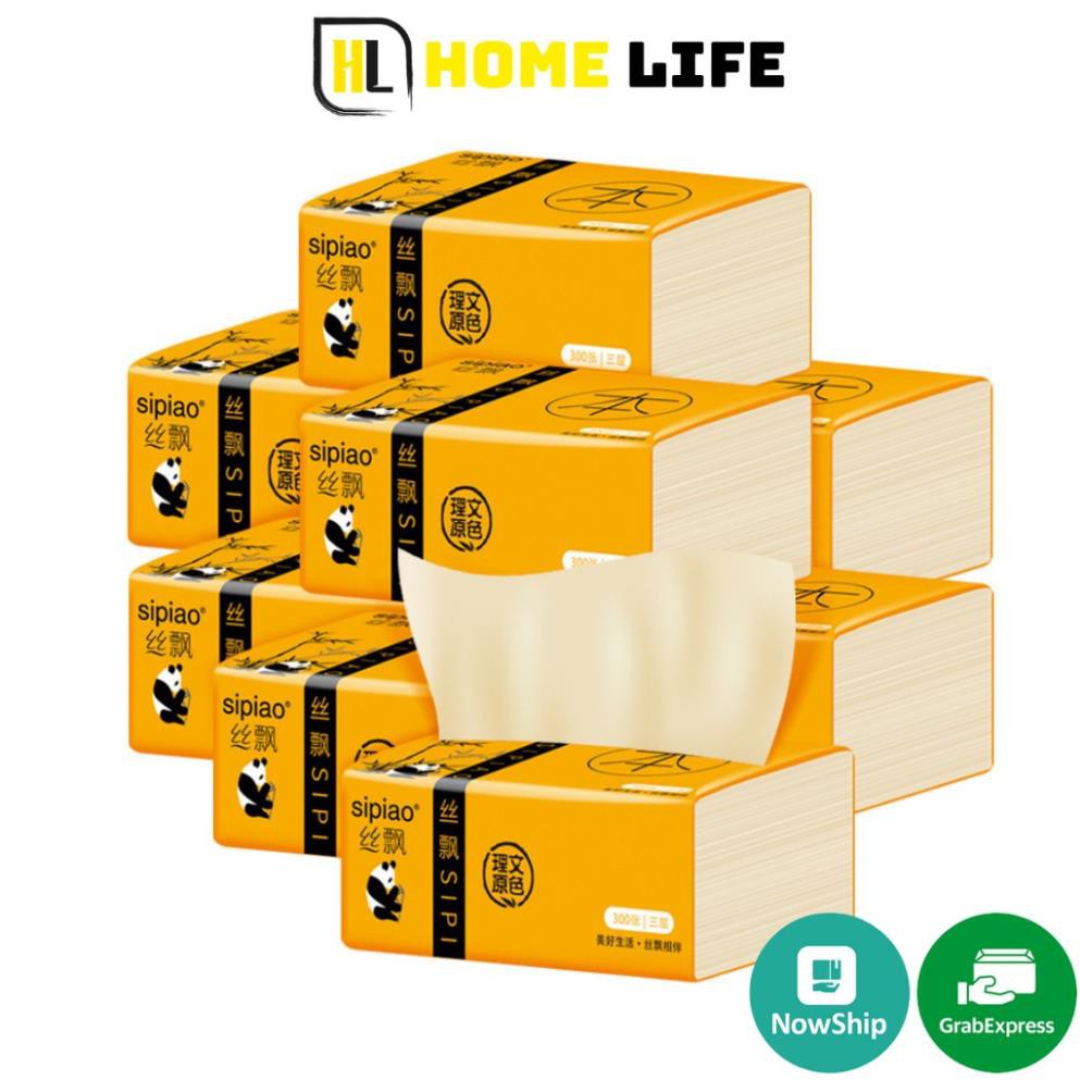 Giấy Ăn Gấu Trúc Sipao Loại 300tờ/gói - Siêu Dai, KHÔNG CHẤT TẨY TRẮNG TH