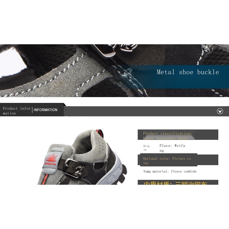 Xăng đan Bảo Hộ Lao Động Chống Đập Xuyên Thấu Mũi Thép Lỗ To Thoáng Khí Khử Mùi Hôi Mùa Hè