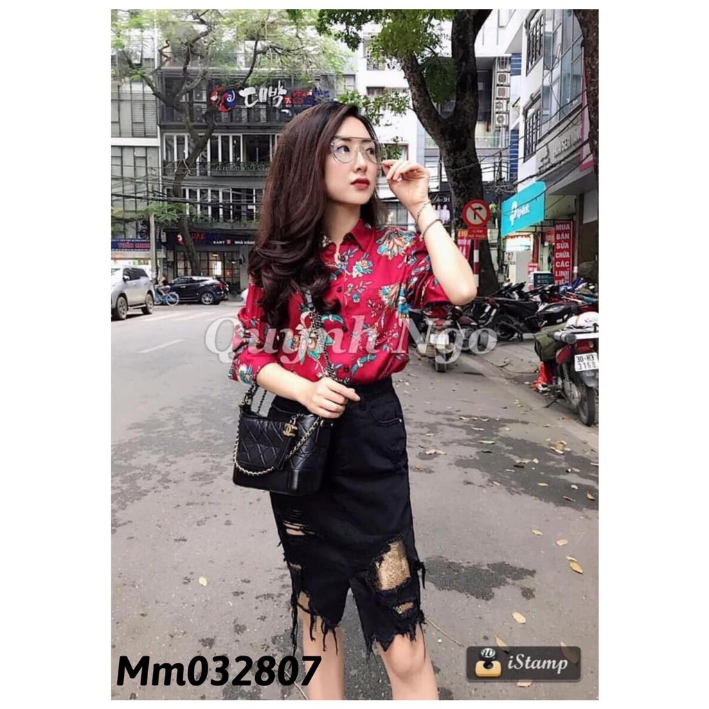 Áo smi hoa đỏ Mng 240