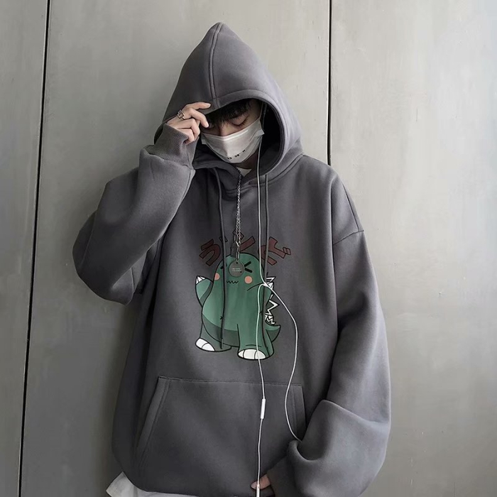 Áo Hoodie Cotton Dáng Rộng In Họa Tiết Hoạt Hình Cá Tính Dành Cho Nam | BigBuy360 - bigbuy360.vn