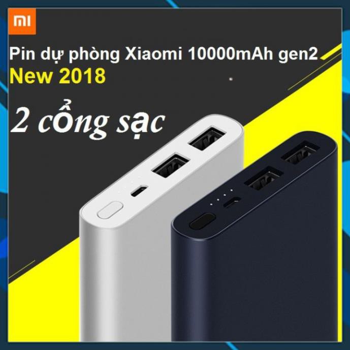 Sạc dự phòng Xiaomi Gen2 🔋HÀNG CHÍNH HÃNG🔋 Pin sạc dự phòng 10000mAh hàng nội địa Trung chất lượng cao full box