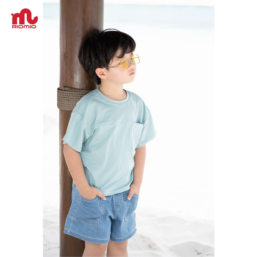Áo thun cotton bé trai  3-11 tuổi size 15-40kg RIOMIO cotton 4 chiều túi hộp phong cách Hàn Quốc - RA203