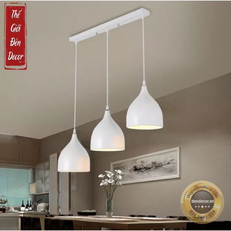 Bộ đèn trang trí bàn ăn T100 , đèn thả bộ 3 bàn ăn nhà bếp hiện đại tặng kèm bóng