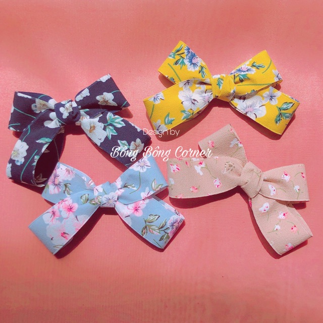 Cột/ Kẹp tóc nơ vải hoa Sweetie