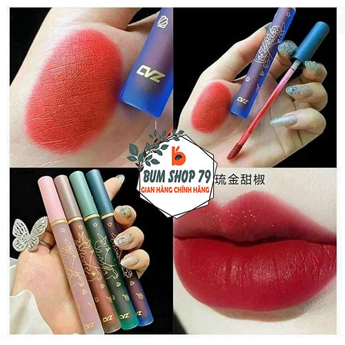 Set son nội địa trung chính hãng CVZ Best Cool Tint 4 cây, Combo 4 cây son kem lì Best Cool Tint giúp đôi môi mọng hơn