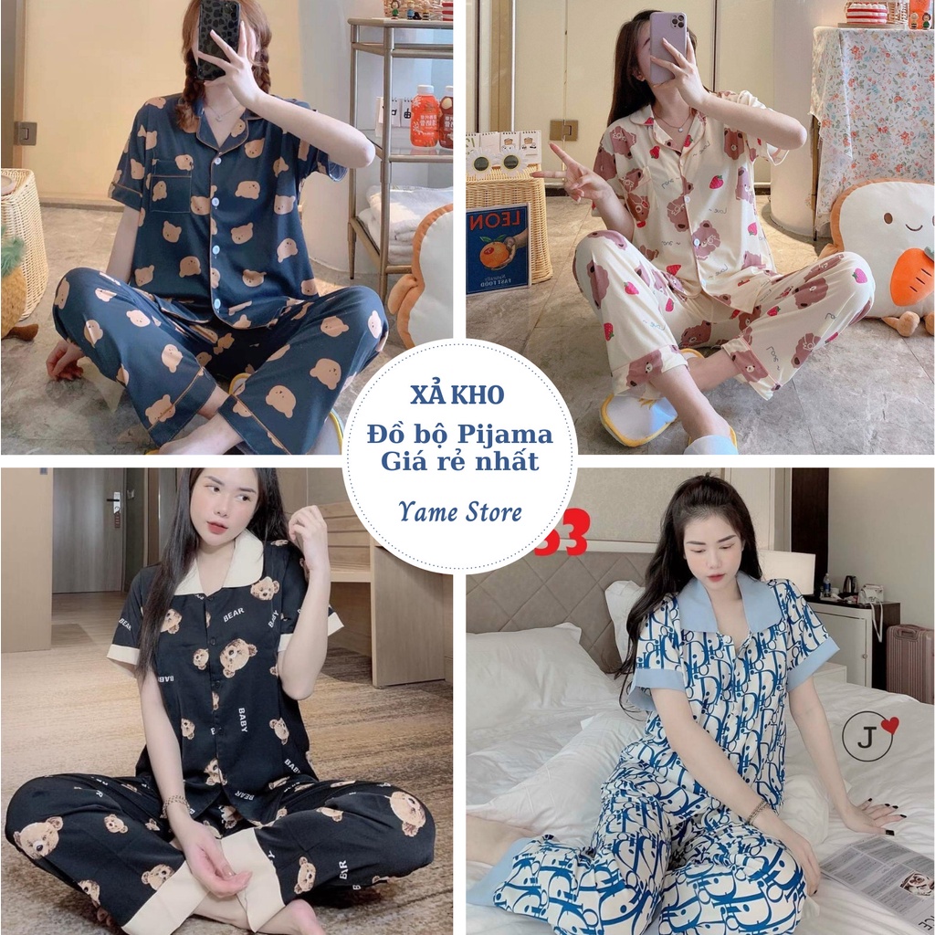 Bộ ngủ Nữ Pijama Cộc Tay Quần Dài Cotton thun, Đồ bộ Nữ Hoạ Tiết Cute Mặc thoải mái dễ chịu Yame Store