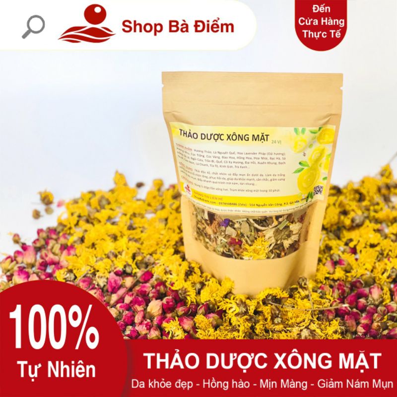 Xông Mặt Thảo Dược Hoa Khô 24 Vị | Da Sáng, Khỏe, Hồng Hào, Loại Thải Độc Tố | Dùng Được Với Máy Xông Mặt - Shop Bà Điểm