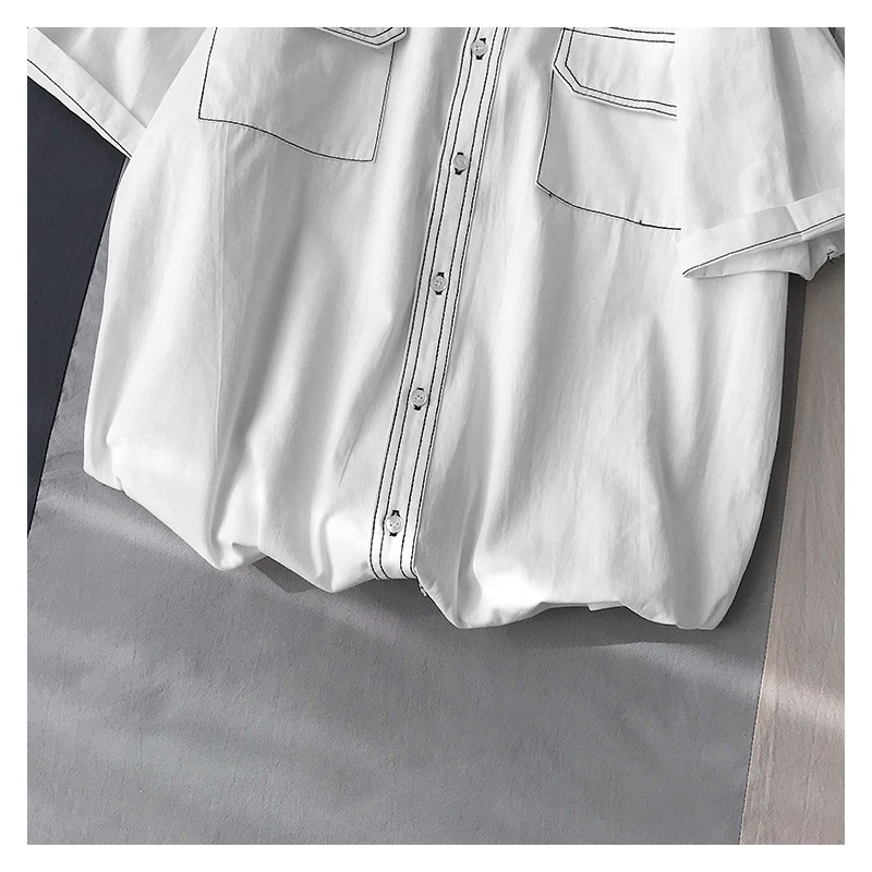 Áo Sơ Mi Tay Lỡ Nam Nữ M.RO Form Rộng, Cổ Bẻ Có Túi 3 Màu Tự Chọn Phong Cách Hàn Quốc MR Hero SMK3