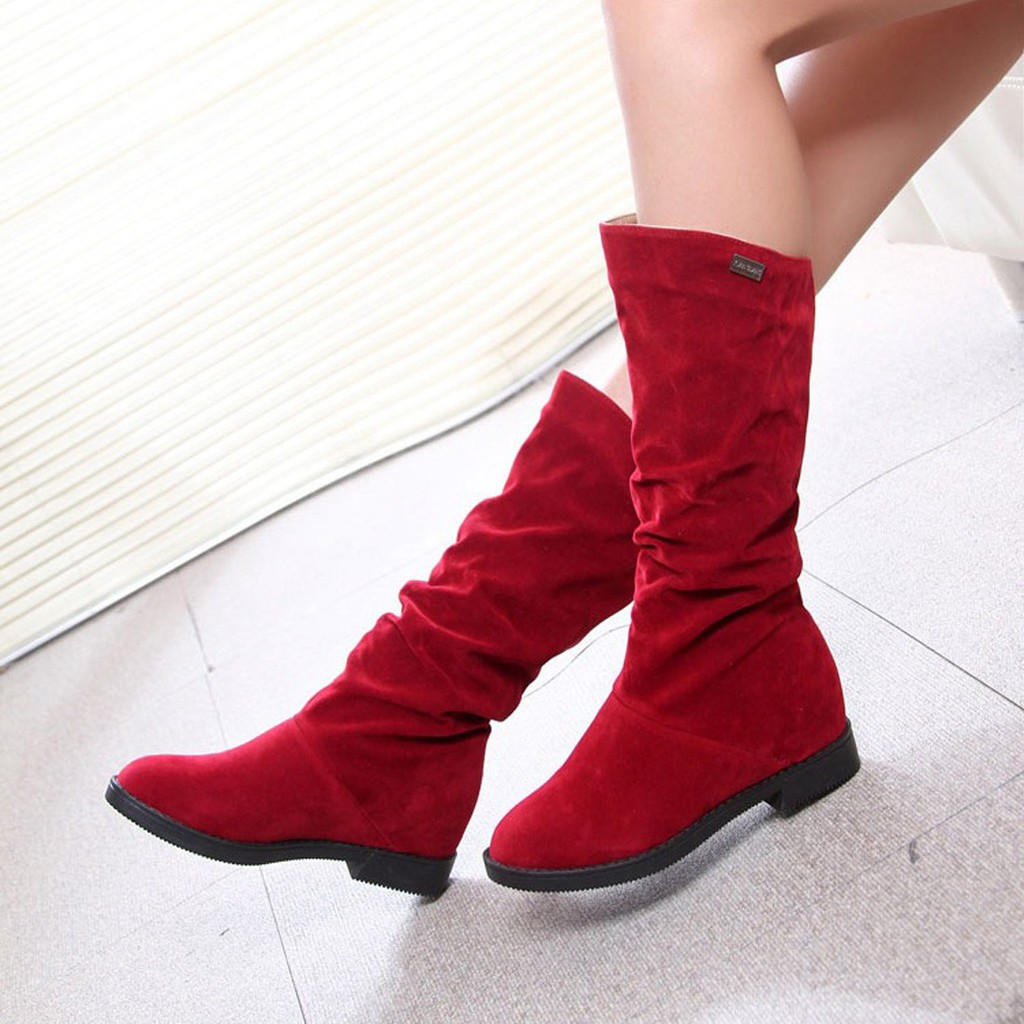 Giày Bốt Cổ Thấp Nữ Đế Thô Bằng Da Lộn Thời Trang | BigBuy360 - bigbuy360.vn