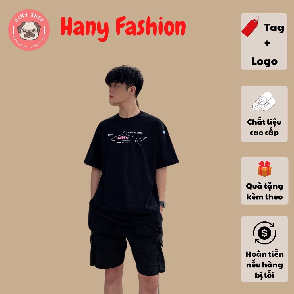 Áo thun Tee Levents Shark Cá mập Nam nữ Full tag hãng Hany shop AL151