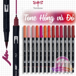 (HOẢ TỐC) Bút cọ TOMBOW ABT dual brush pens - tone màu Hồng và Đỏ ấm áp THEARTSHOP
