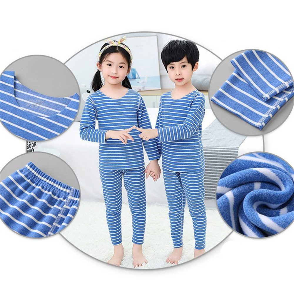 Bộ Đồ Ngủ 100% Cotton Họa Tiết Sọc Ngang Dành Cho Bé Trai 3-10 Tuổi