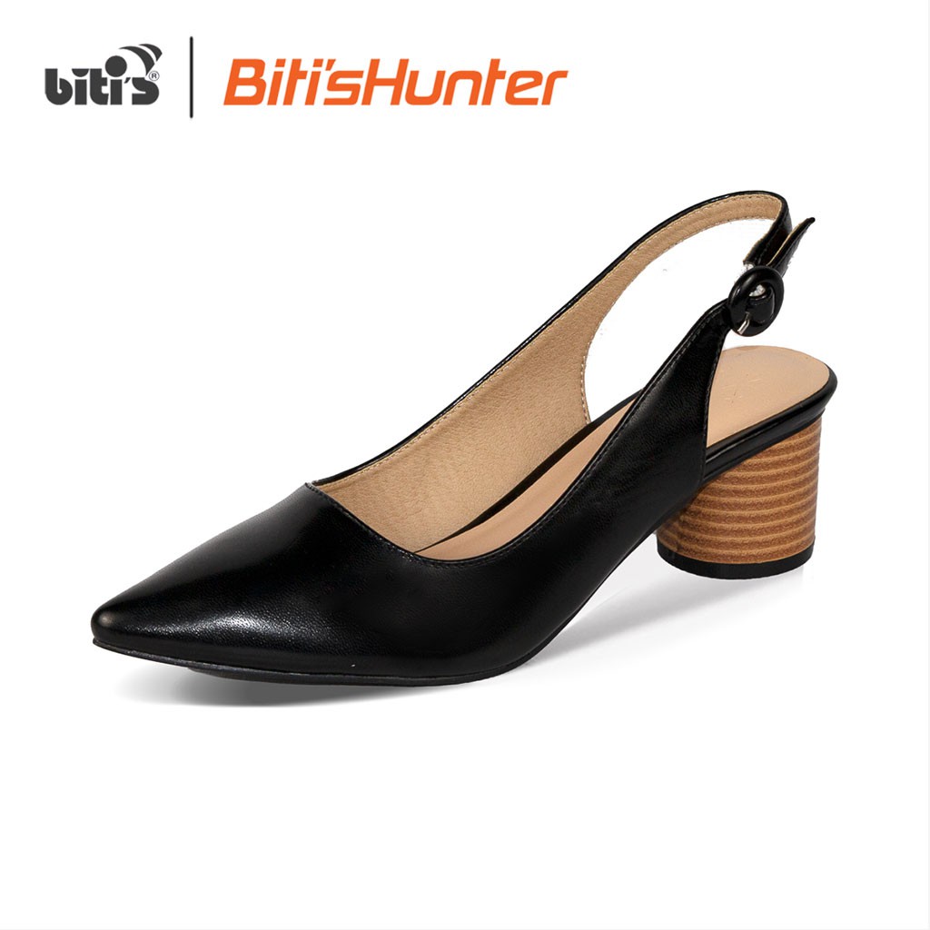 [Mã WABRBT2 giảm 10% đơn 250k] Giày cao gót Biti's đế trụ họa tiết vân gỗ SFW719880DEN (Đen)