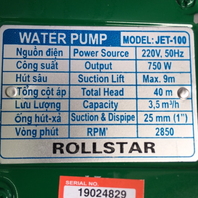 Máy bơm con lợn ROLLSTAR JET 100