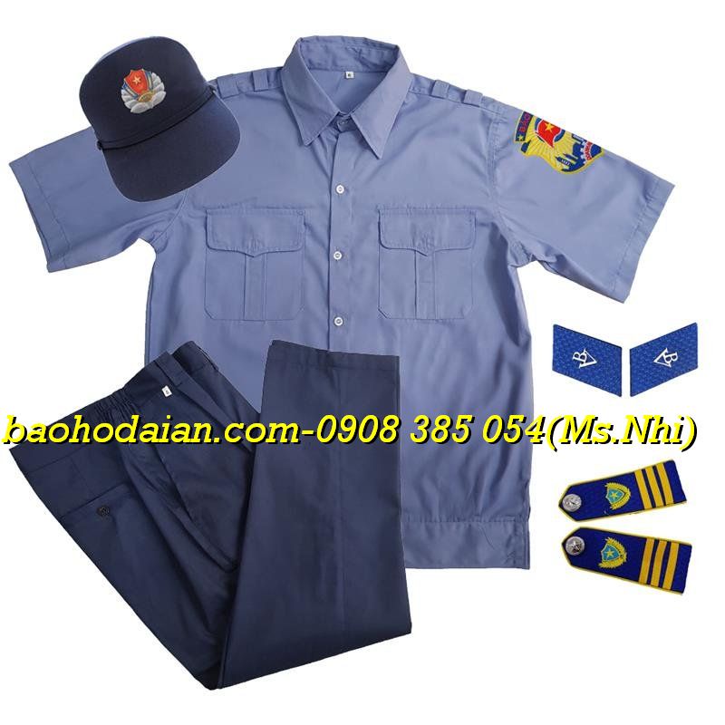 Đồng phục bảo vệ may sẵn tay ngắn vải kate thấm hút mồ hôi- Hình thật