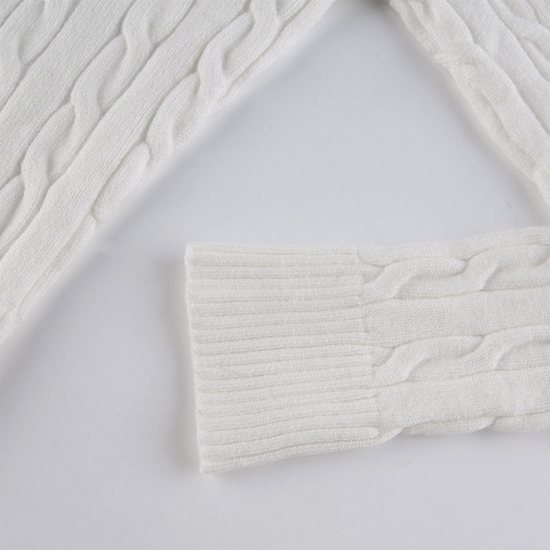 Brroa Áo Crop Top Dệt Kim Tay Dài Cổ Lọ Dây Kéo Rỗng Phía Trước Màu Trơn Gợi Cảm Phong Cách Harajuku Cho Nữ