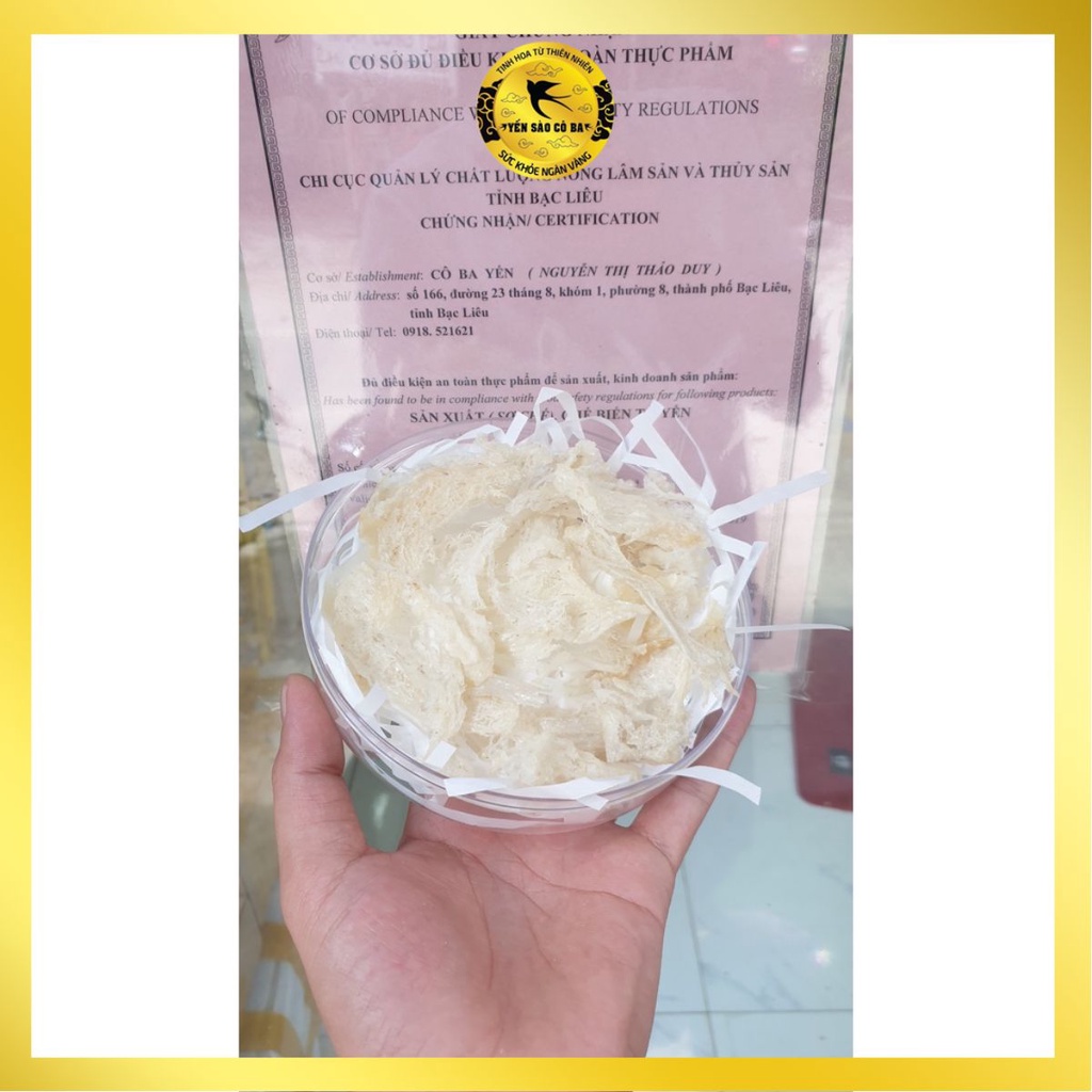 Chân Tổ Yến Tinh Chế   YẾN SÀO CÔ BA-Nguyên Chất 100% Không Tẩm Đường