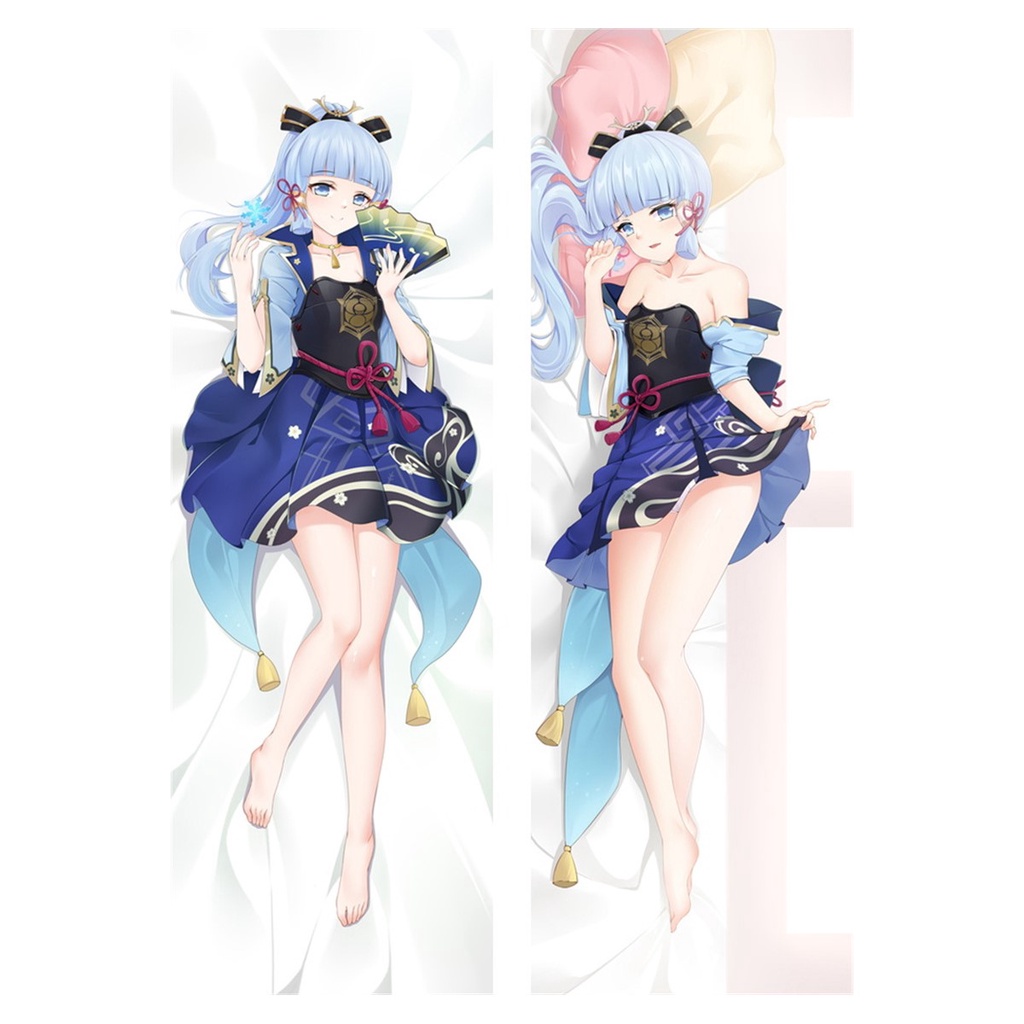 Vỏ Gối Ôm Dài In Hình Nhân Vật Anime Genshin Va Chạm Kamisato Ayaka Sakura Quyến Rũ Kích Thước 60x180cm