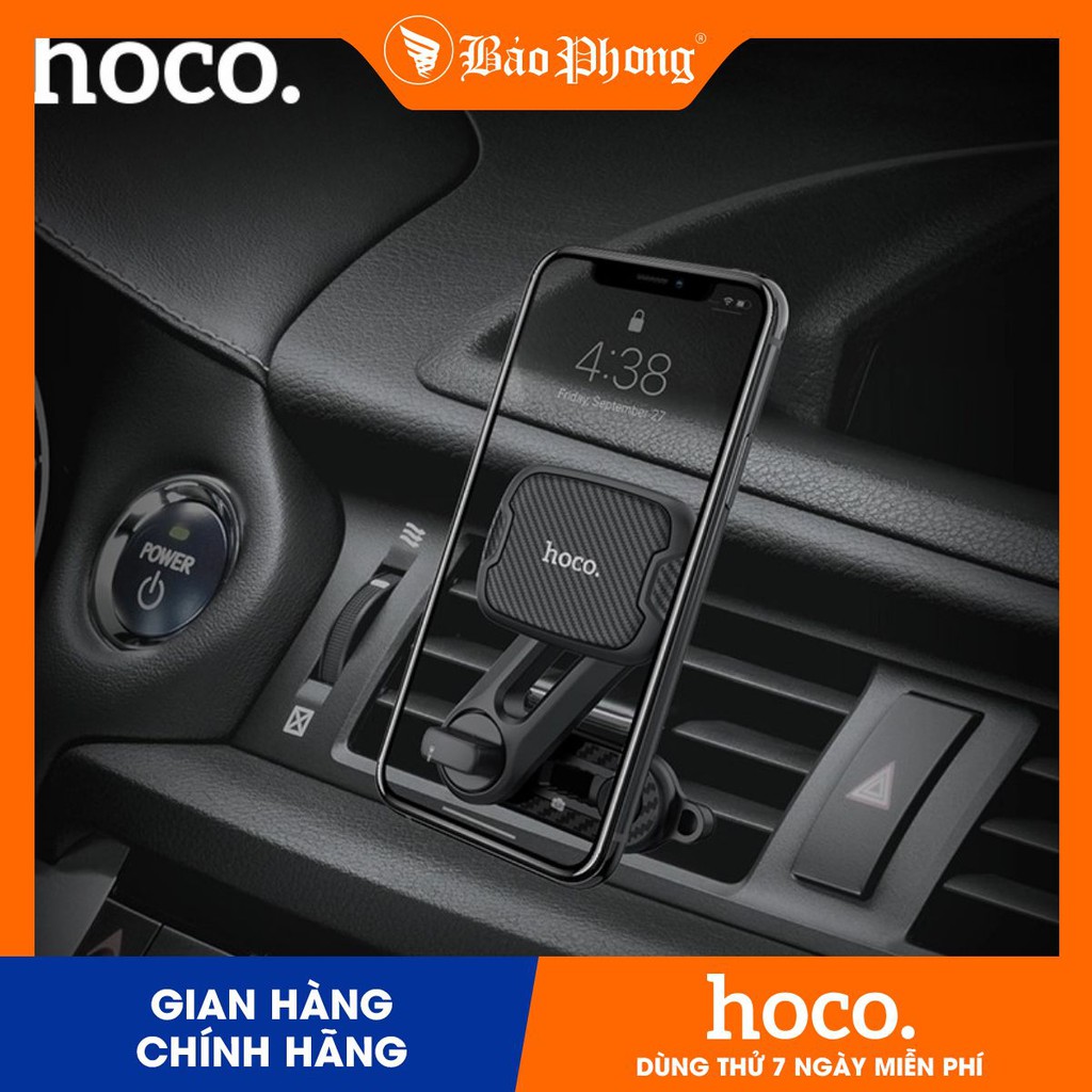 Giá đỡ điện thoại trên xe hơi HOCO CA68 kẹp cửa gió Ô tô Dành cho điện thoại i-Phone iP Huawei Samsung Oppo Realme