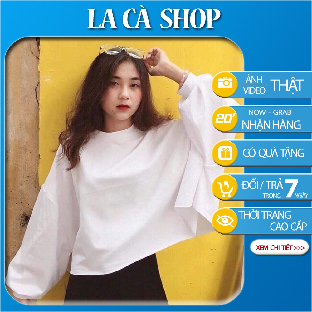 Áo Croptop tay phồng siêu xinh - Áo Croptop dài tay thu đông thời trang Hàn Quốc