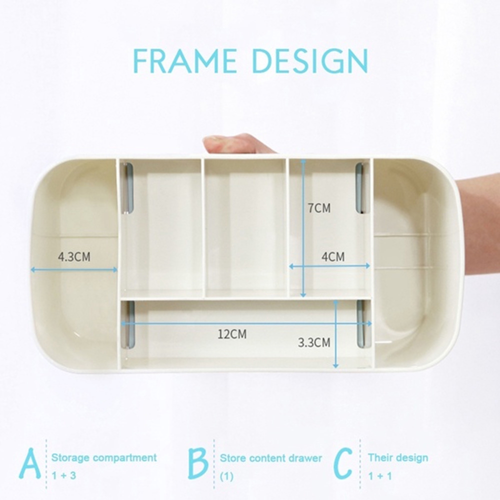 [Hàng mới về] Hộp đựng dụng cụ trang điểm bằng nhựa thiết kế tiện dụng nhiều màu tùy chọn