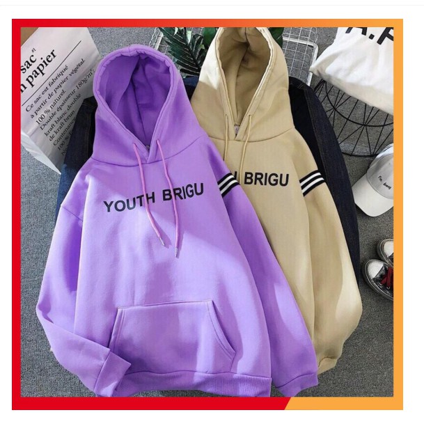Áo hoodie nữ Tím Sọc Tay Cực Đẹp NI30