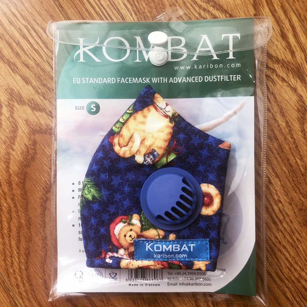 Khẩu trang Karibon Kombat trẻ em (XS hoặc S) lọc bụi mịn, có van thở ra 1 chiều. | BigBuy360 - bigbuy360.vn