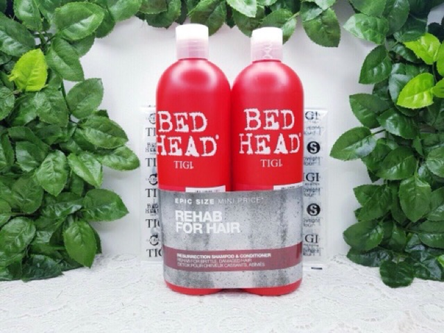 🌹Bộ Dầu Gội Xả tái sinh tóc hư tổn TIGI Bed Head Urban Antidotes Resurrection Damage Level 3  - 750ml x 2