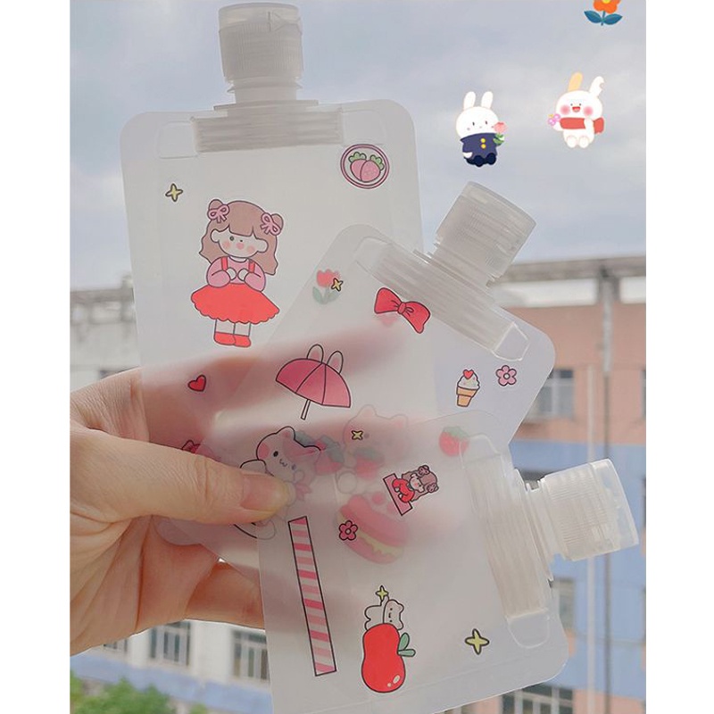 Pout Túi Rỗng Dạng Bóp Trong Suốt Đựng Mỹ Phẩm / Kem Dưỡng Da / Dầu Gội / Kem Mặt Nhỏ Gọn Cho Du Lịch YR