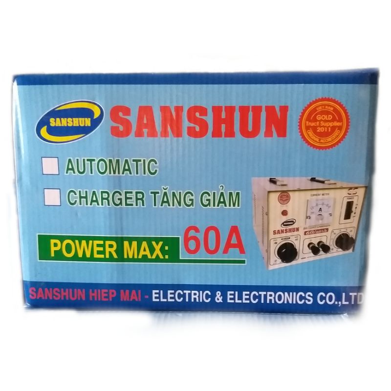 Máy sạc bình ắc quy 12V-24V-36V-48V Sanshun 60A
