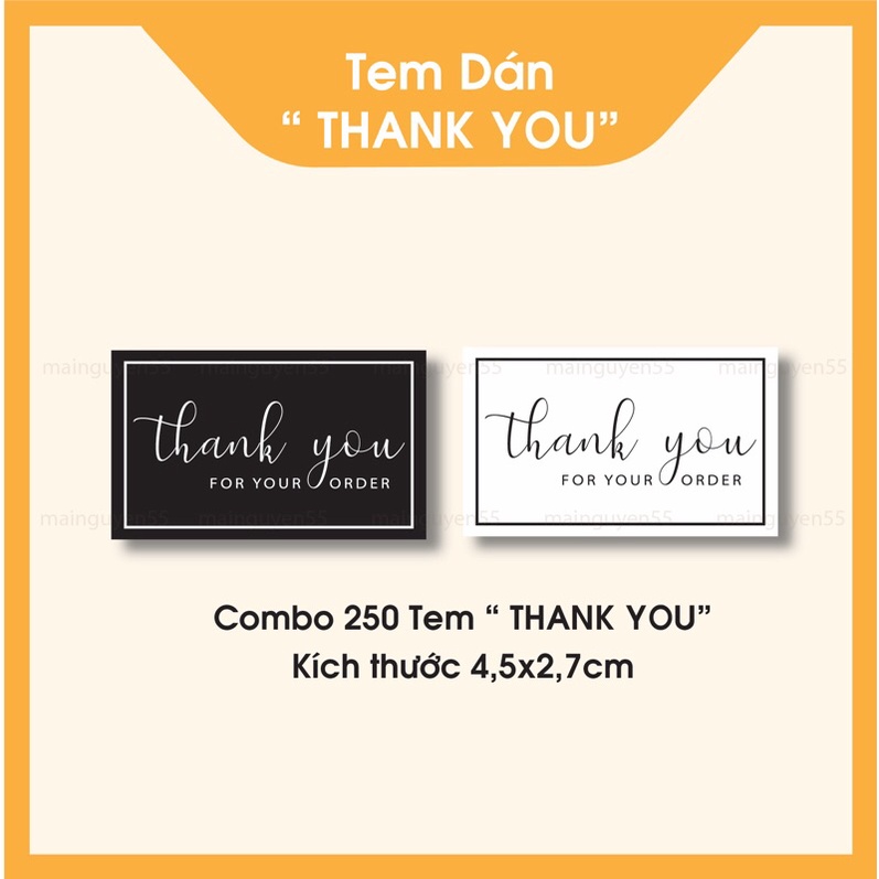 Combo 250 Tem Thank You, Tem Cảm Ơn