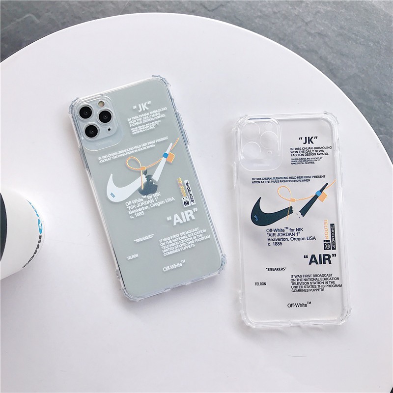 Ốp điện thoại mềm hình nike trong suốt cho Iphone6 7 plus x xs max xr 11 pro max 12 pro max