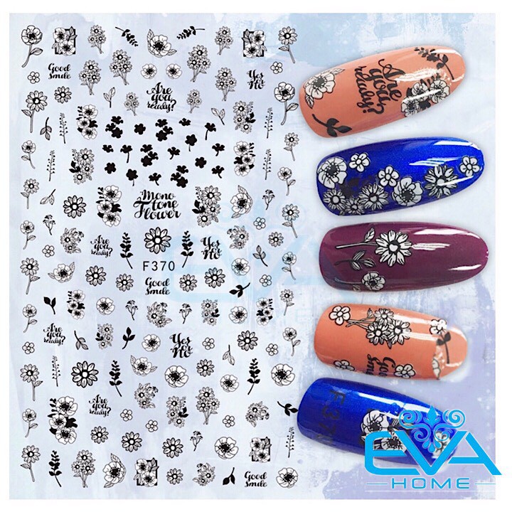 Miếng Dán Móng Tay 3D Nail Sticker Tráng Trí Hoạ Tiết Bông Hoa F370