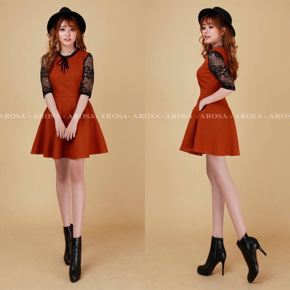 Đầm Hàn Quốc phối ren