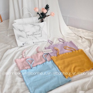 Áo croptop 2 dây thun gân