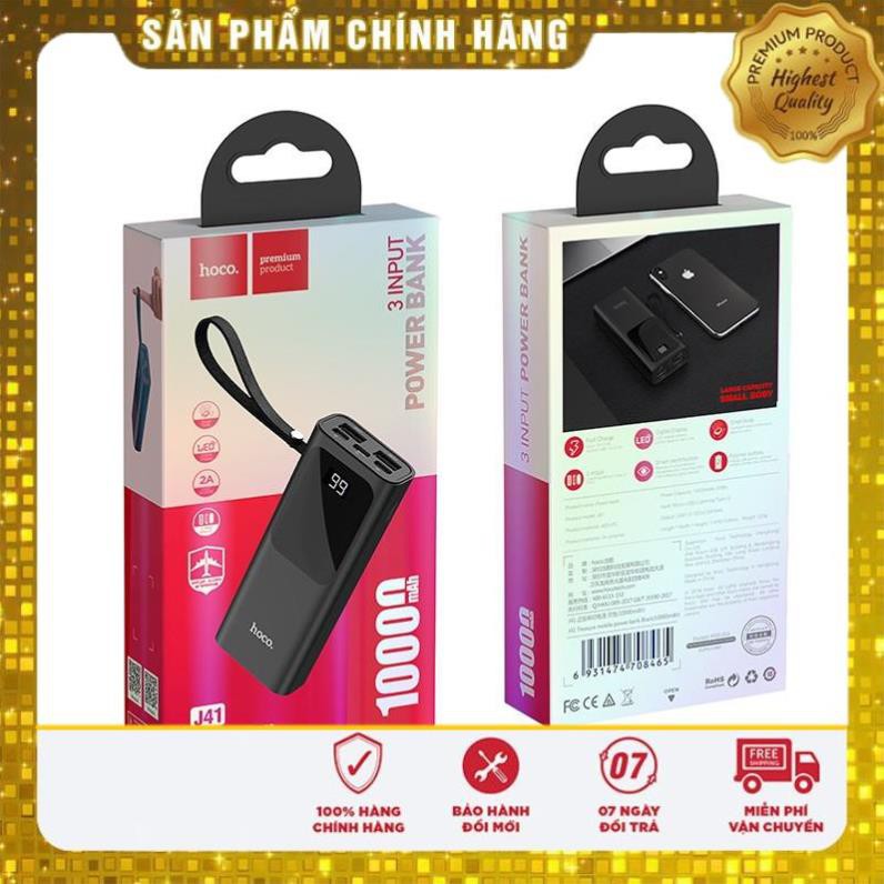 (CHÍNH HÃNG- CAO CẤP) PIN DỰ PHÒNG CAO CẤP HOCO J41/10000MAH 2 CÔNG RA, CỤC SẠC DỰ PHÒNG, sạc dự phòng nhanh 2.4A cho ip