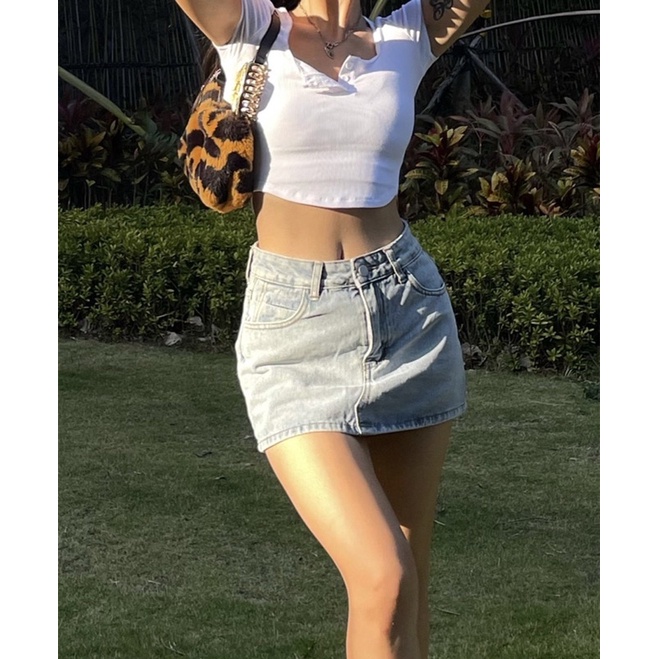 [HÌNH THẬT] Áo croptop vạt bầu trendy phù hợp mùa hè  A30