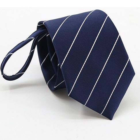 Cavat Nam 7cm thắt sẵn thời trang màu xanh kẻ chéo, Calavat công sở, Cà vạt chú rể, Cravat dự tiệc
