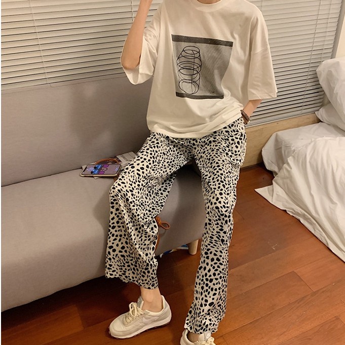 Quần Ống Rộng Xiaozhainv Họa Tiết Da Báo Thời Trang Dành Cho Nữ | BigBuy360 - bigbuy360.vn
