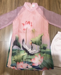 Áo dài Organza Hạc & Sen