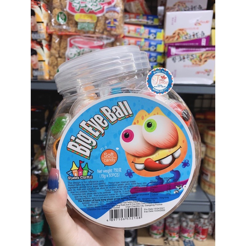 [Mã 267FMCGSALE giảm 8% đơn 500K] Hũ kẹo dẻo con mắt/ địa cầu 50 viên ko nhân | BigBuy360 - bigbuy360.vn