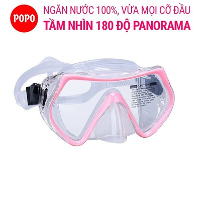 Mặt nạ lặn biển mắt kính cường lực POPO 1526 dùng ngắm san hô góc nhìn 180 độ an toàn chống va đập