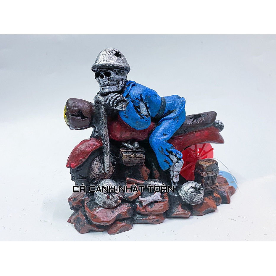 TIỂU CẢNH MÔ TÔ TRANG TRÍ BỂ CÁ TIỂU CẢNH 14X6X12CM