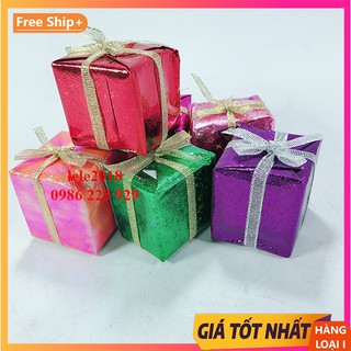 Bộ 9 hộp quà nhỏ size 5cm*4cm*3cm treo cây thông Noel, trang trí giáng sinh
