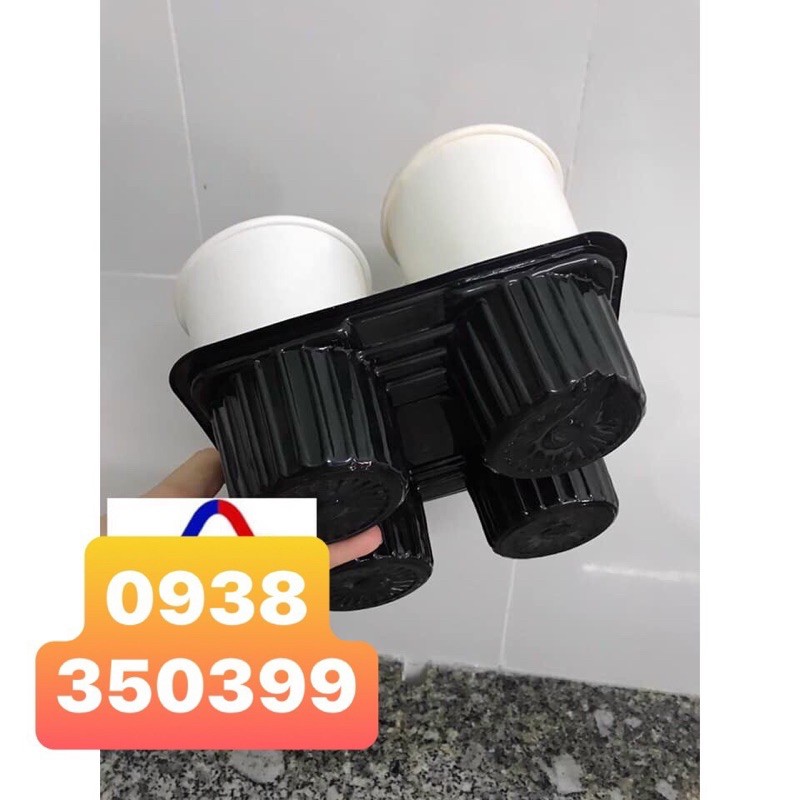 Khay nhựa đựng 4 ly trà sữa  - Khay đựng ly dùng 1 lần - 100 cái | BigBuy360 - bigbuy360.vn