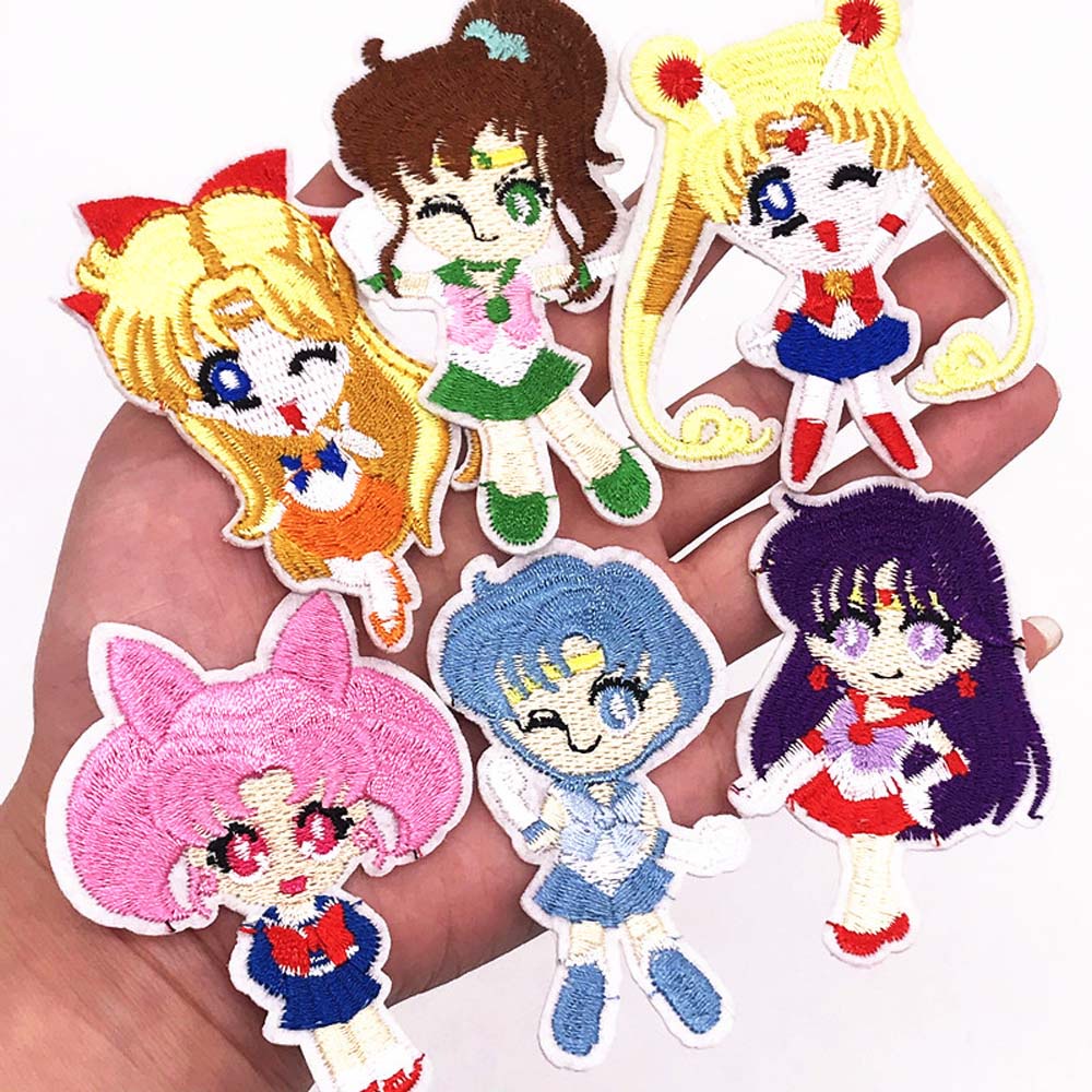 Miếng dán ủi quần áo họa tiết hoạt hình thủy thủ mặt trăng độc đáo DIY