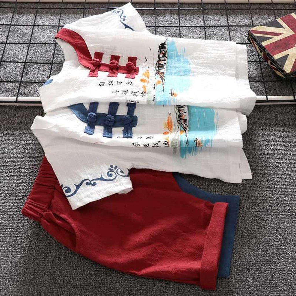 Bộ cộc tay bé trai bé gái, Bộ tay cho bé trai chất đũi họa tiết cổ trang cực mát cho bé từ 6-28kg