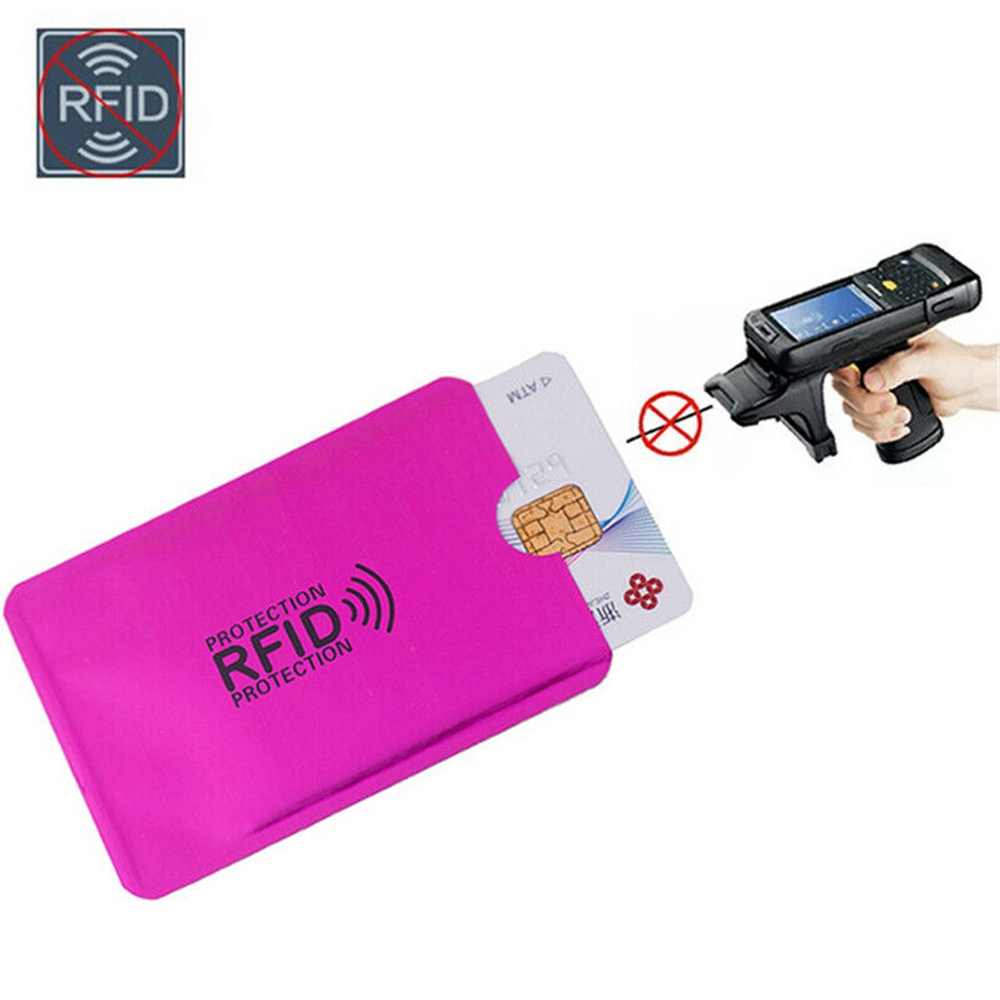 Set 10 Bao Đựng Thẻ Ngân Hàng / Danh Thiếp Bằng Kim Loại Chống Rfid Ốp