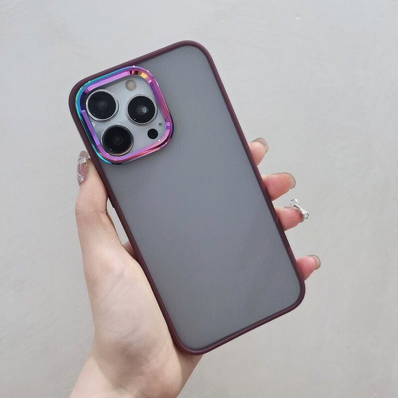 [ hot ] Ốp lưng nhám viền màu X&amp;M viền camera titan cho iPhone 13 Pro Max , 13, 13 Pro, 12Pro Max chống Vân tay cực nổi